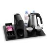 SWITCH Bandeja Principal Reversible Piel Sintética Negra y Beige para Cafetera 50 x 40cm